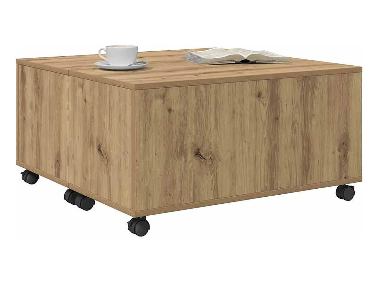 Mesa de centro | Mesa de apoio carvalho artisiano 75x75x38 cm^ Mesa De Centro