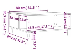 Sale Mesa de centro | Mesa de apoio 80x80x36.5 cm derivados madeira cimento Cinzento