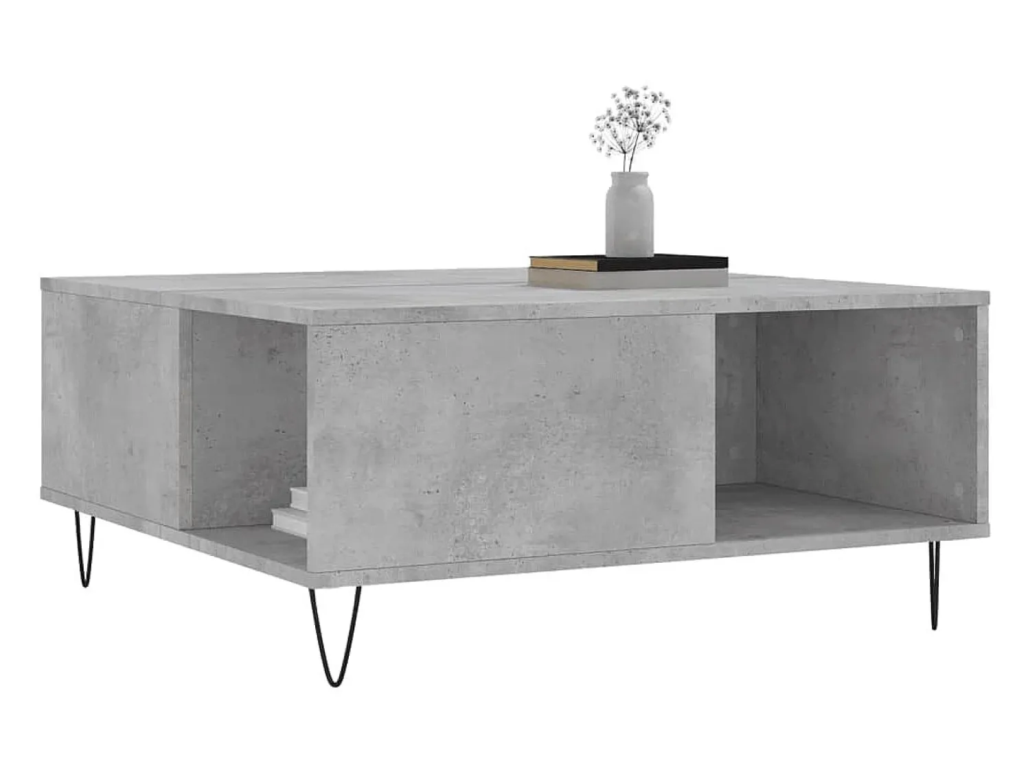Sale Mesa de centro | Mesa de apoio 80x80x36.5 cm derivados madeira cimento Cinzento