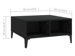 Mesa De Centro* Mesa de centro | Mesa de apoio 60x60x30 cm contraplacado Preto