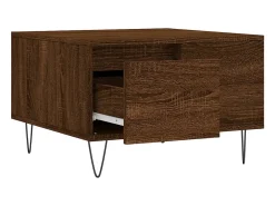 Mesa De Centro| Mesa de centro | Mesa de apoio 55x55x36.5cm derivados madeira carvalho Castanho