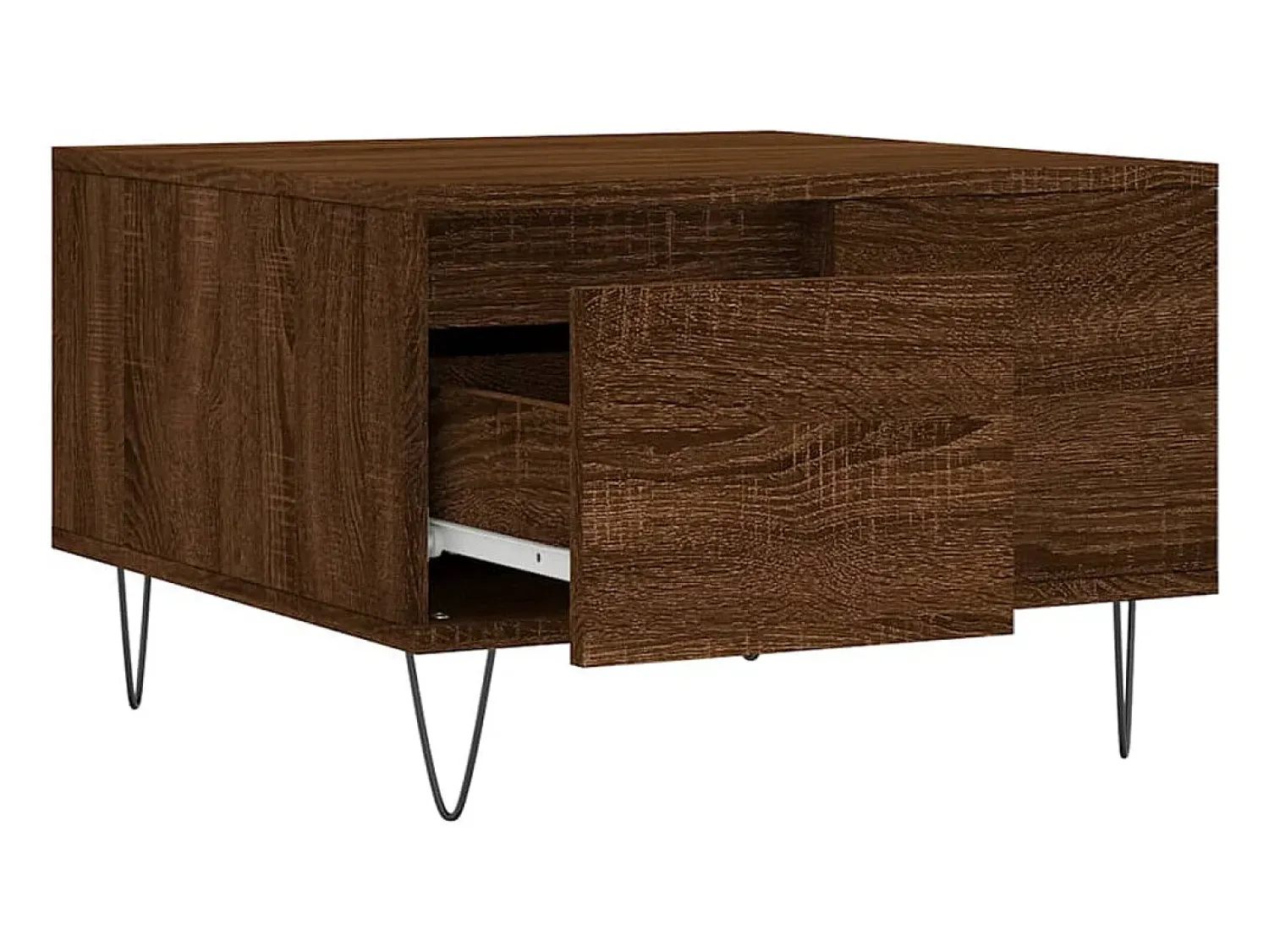 Mesa De Centro| Mesa de centro | Mesa de apoio 55x55x36.5cm derivados madeira carvalho Castanho