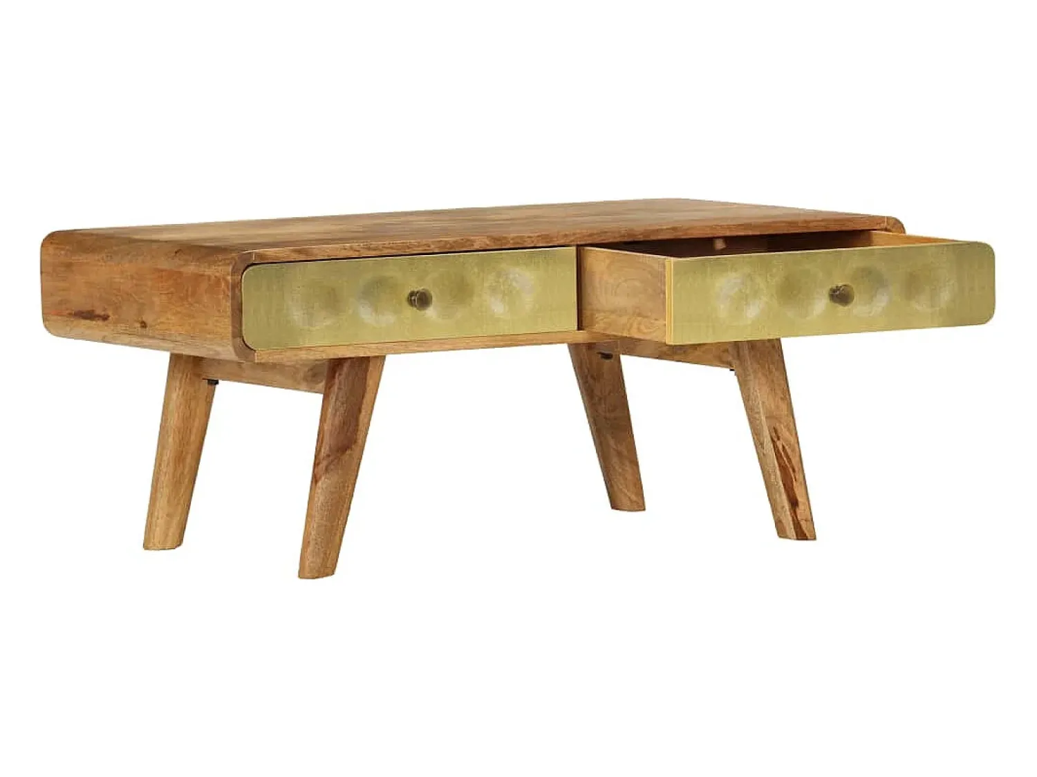 Mesa De Centro* Mesa de centro | Mesa de apoio madeira de mangueira maciça 90x50x40 cm Castanho