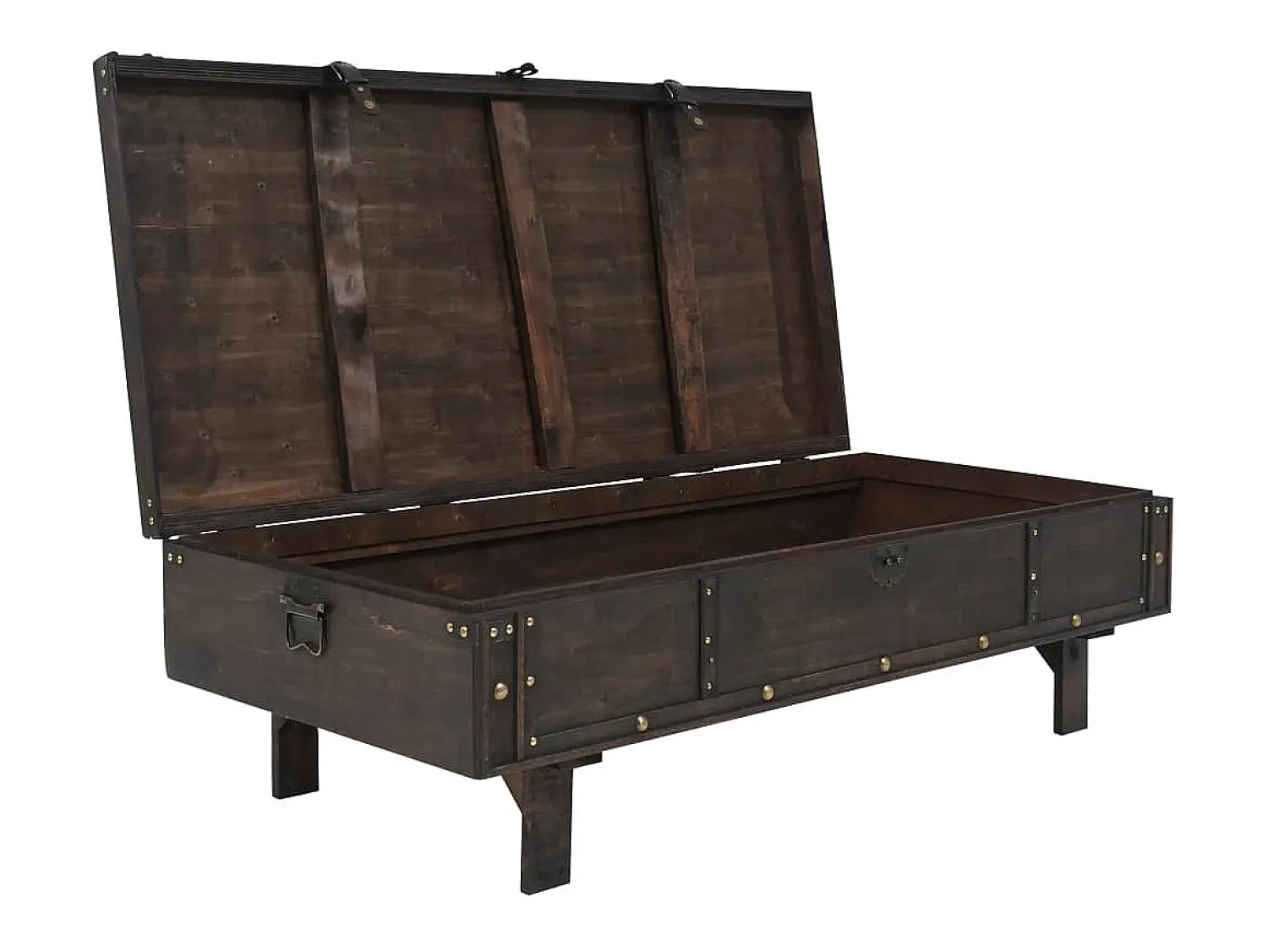 Mesa De Centro| Mesa de centro | Mesa de apoio contraplacado estilo vintage 120x55x35 cm Castanho