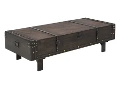 Mesa De Centro| Mesa de centro | Mesa de apoio contraplacado estilo vintage 120x55x35 cm Castanho