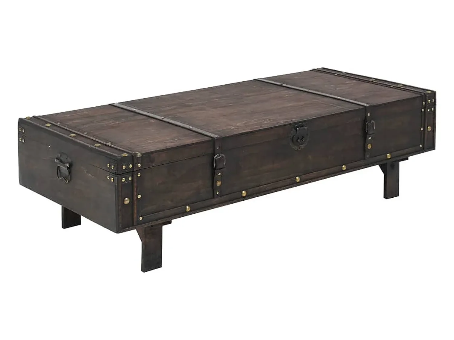 Mesa De Centro| Mesa de centro | Mesa de apoio contraplacado estilo vintage 120x55x35 cm Castanho