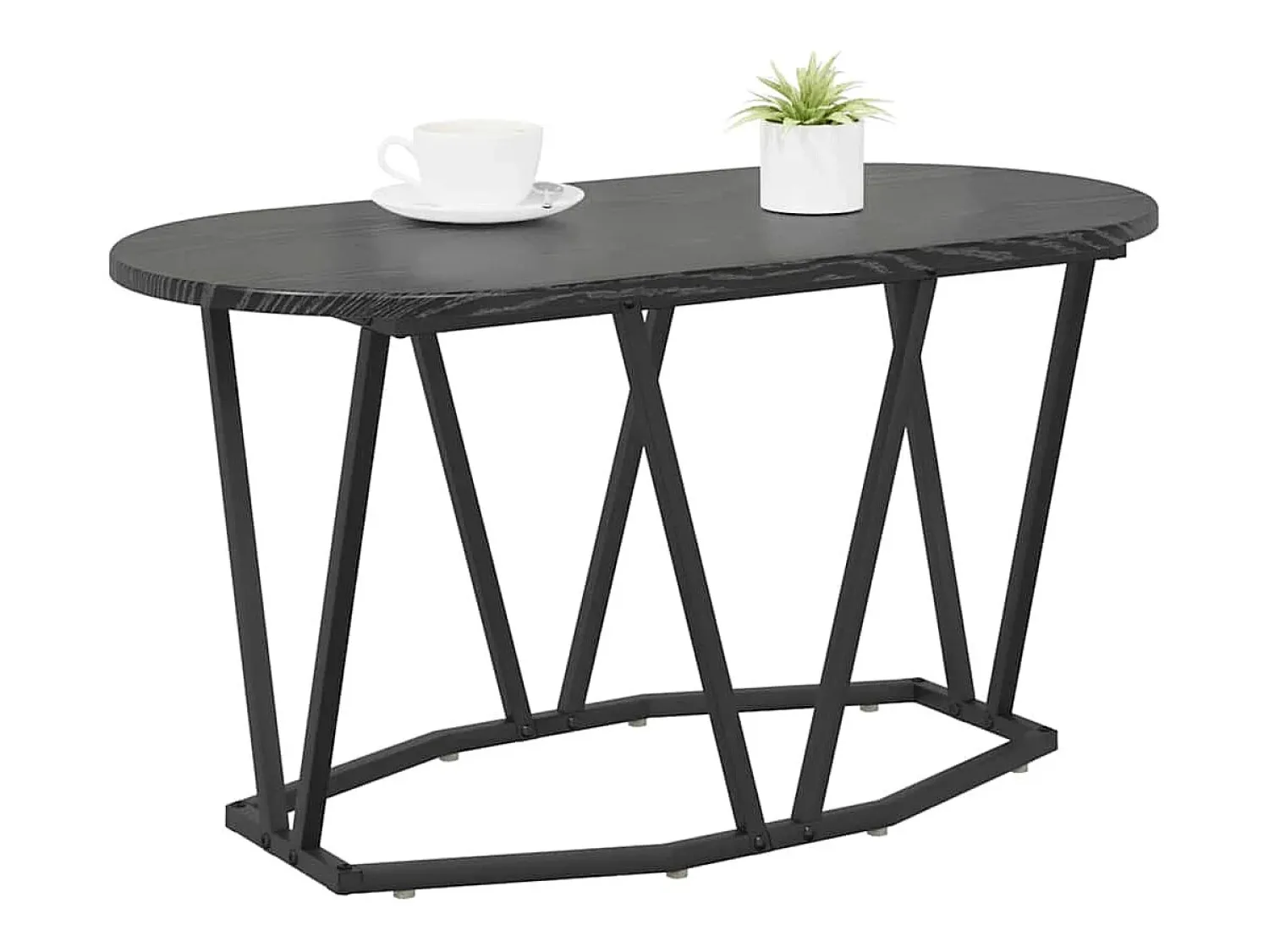 Mesa De Centro| Mesa de centro | Mesa de apoio Carvalho 80x40x40.5 cm Preto