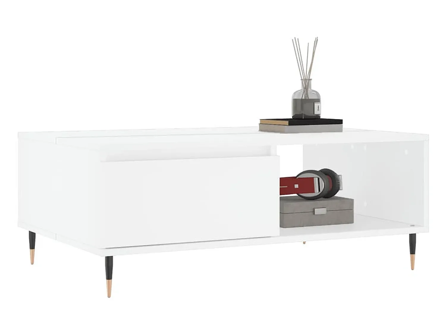 Mesa De Centro* Mesa de centro | Mesa de apoio 90x60x35 cm derivados de madeira Branco