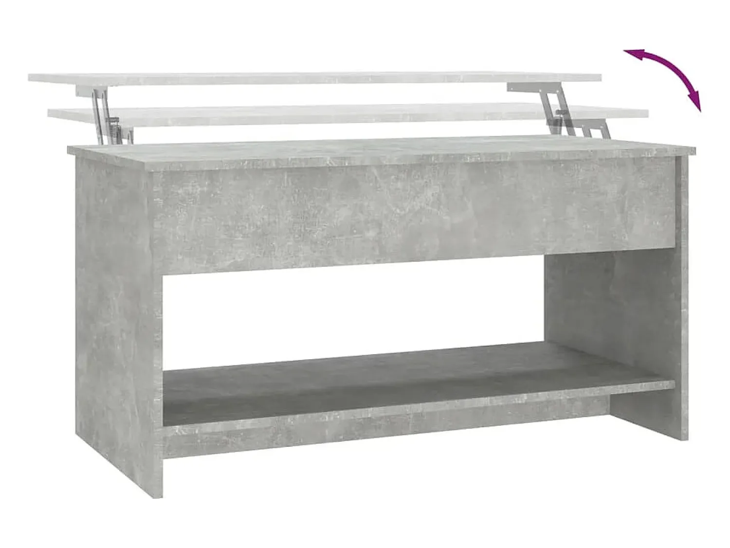 Mesa De Centro| Mesa de centro | Mesa de apoio 102x50x52.5cm madeira processada cinza cimento Cinzento