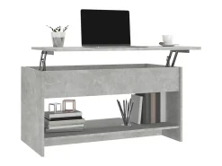 Mesa De Centro| Mesa de centro | Mesa de apoio 102x50x52.5cm madeira processada cinza cimento Cinzento