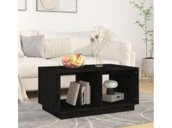 Mesa De Centro* Mesa de centro | Mesa de apoio 80x50x40 cm madeira de pinho maciça Preto