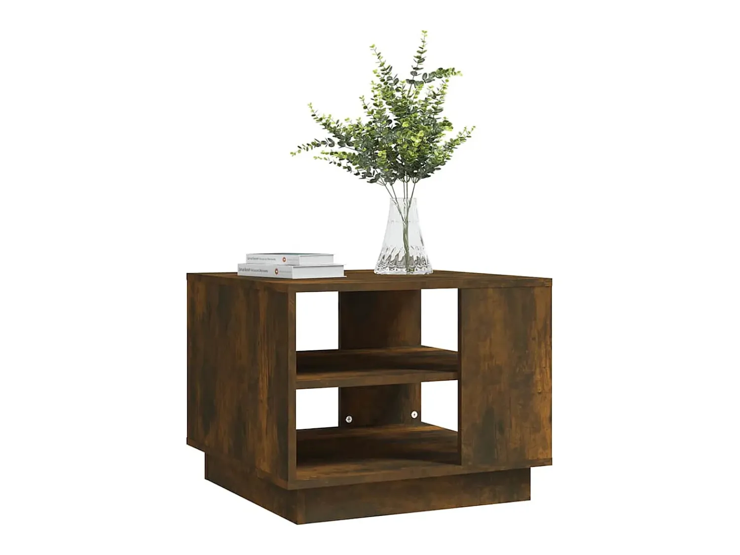 Mesa De Centro| Mesa de centro | Mesa de apoio 55x55x43 cm derivados de madeira carvalho fumado Castanho