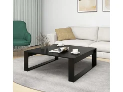 Mesa de centro | Mesa de apoio 100x100x35 cm derivados de madeira Preto