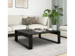 Mesa de centro | Mesa de apoio 100x100x35 cm derivados de madeira Preto