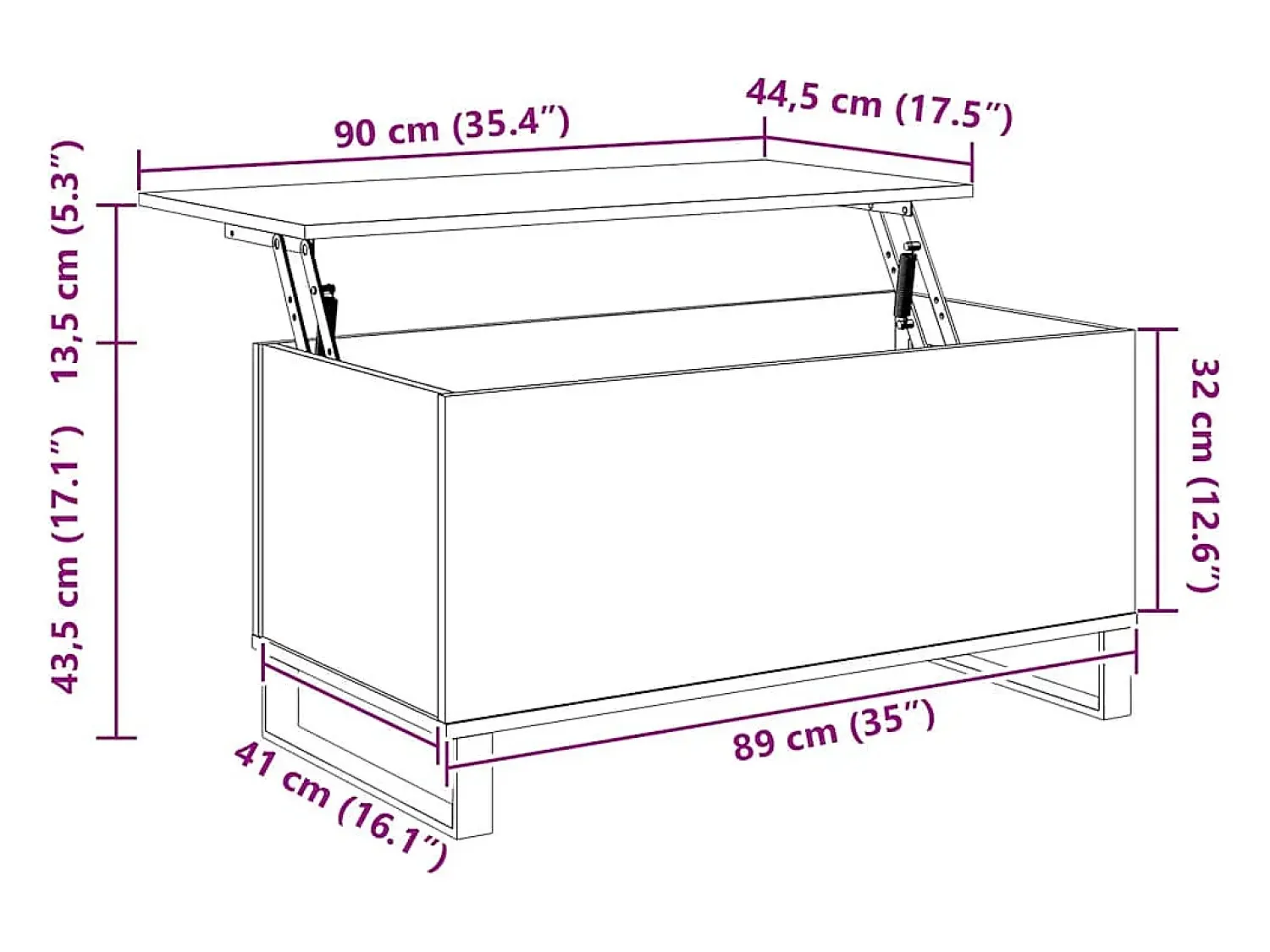 Mesa De Centro| Mesa de centro | Mesa de apoio 90x44.5x45 cm derivados de madeira madeira velha Castanho
