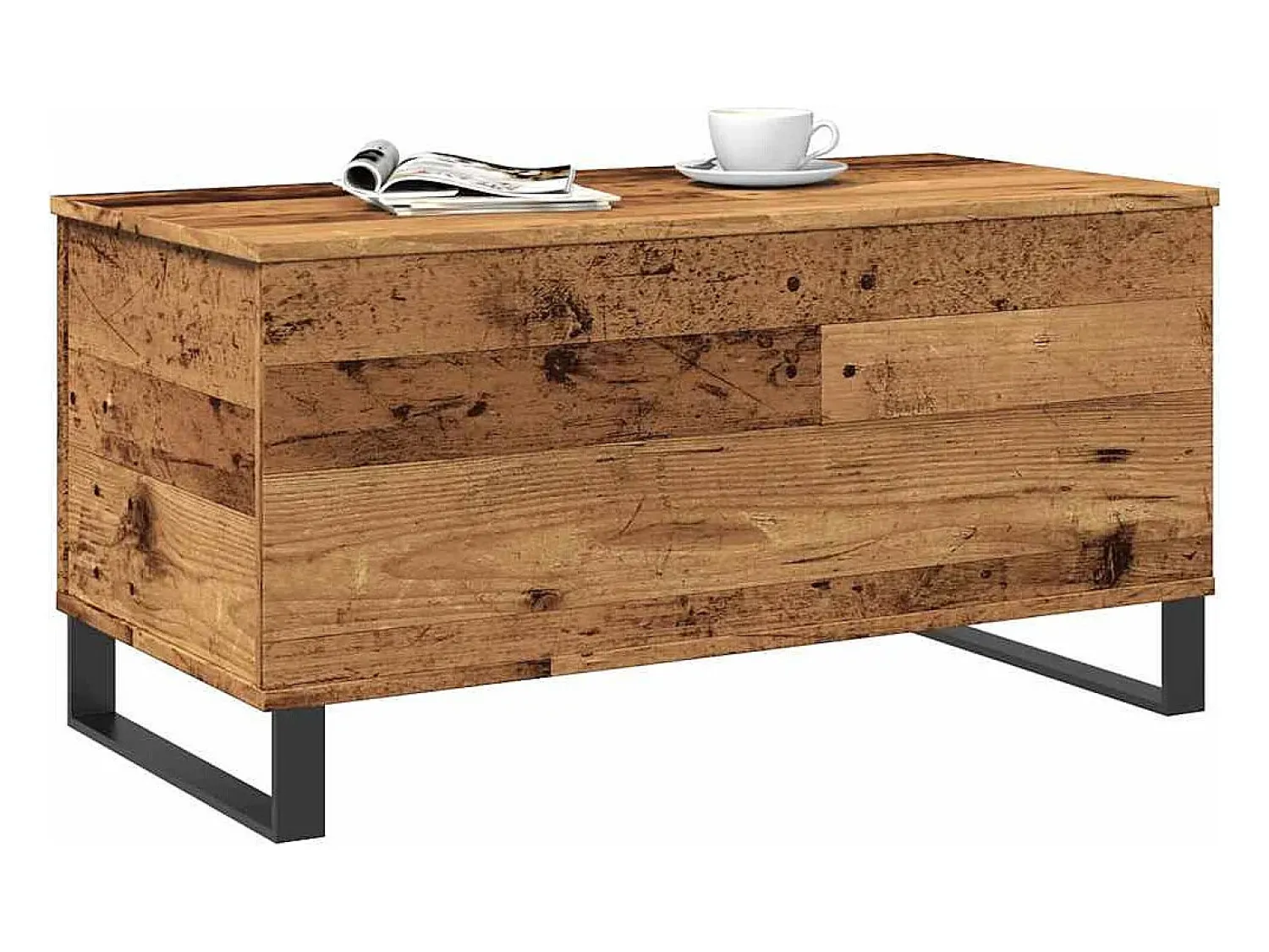 Mesa De Centro| Mesa de centro | Mesa de apoio 90x44.5x45 cm derivados de madeira madeira velha Castanho