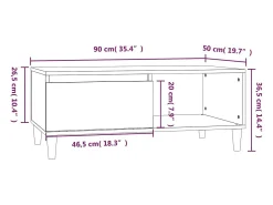 Mesa de centro | Mesa de apoio 90x50x36.5 cm derivados madeira cimento^ Mesa De Centro