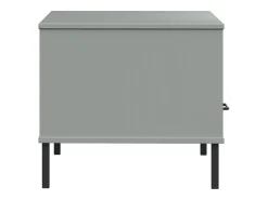 Mesa De Centro| Mesa de centro | Mesa de apoio pernas de metal 85x50x45 madeira maciça OSLO cinza Cinzento
