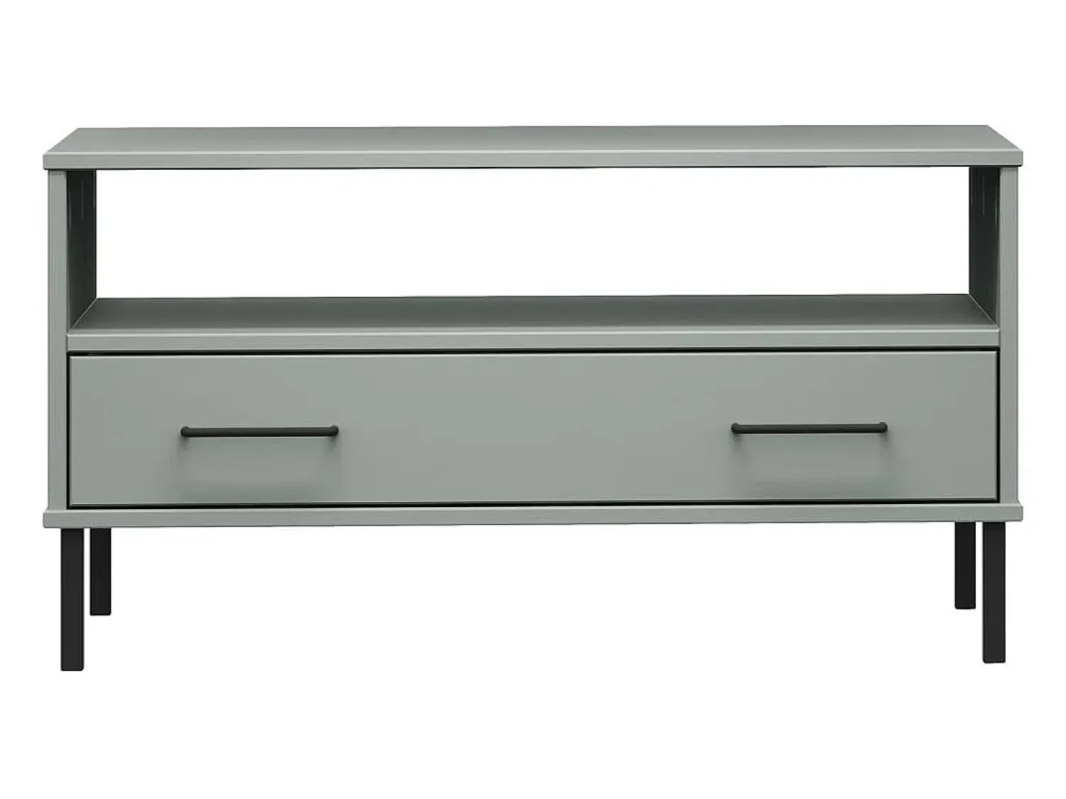 Mesa De Centro| Mesa de centro | Mesa de apoio pernas de metal 85x50x45 madeira maciça OSLO cinza Cinzento