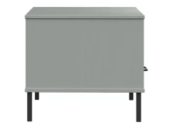 Mesa De Centro| Mesa de centro | Mesa de apoio pernas de metal 85x50x45 madeira maciça OSLO cinza Cinzento
