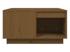 Mesa de centro | Mesa de apoio 60x61x32.5 cm madeira pinho maciça -mel^ Mesa De Centro