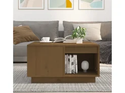 Mesa de centro | Mesa de apoio 60x61x32.5 cm madeira pinho maciça -mel^ Mesa De Centro