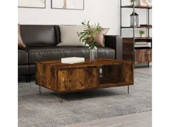 Outlet Mesa de centro | Mesa de apoio 90x60x35 cm derivados de madeira carvalho fumado Castanho