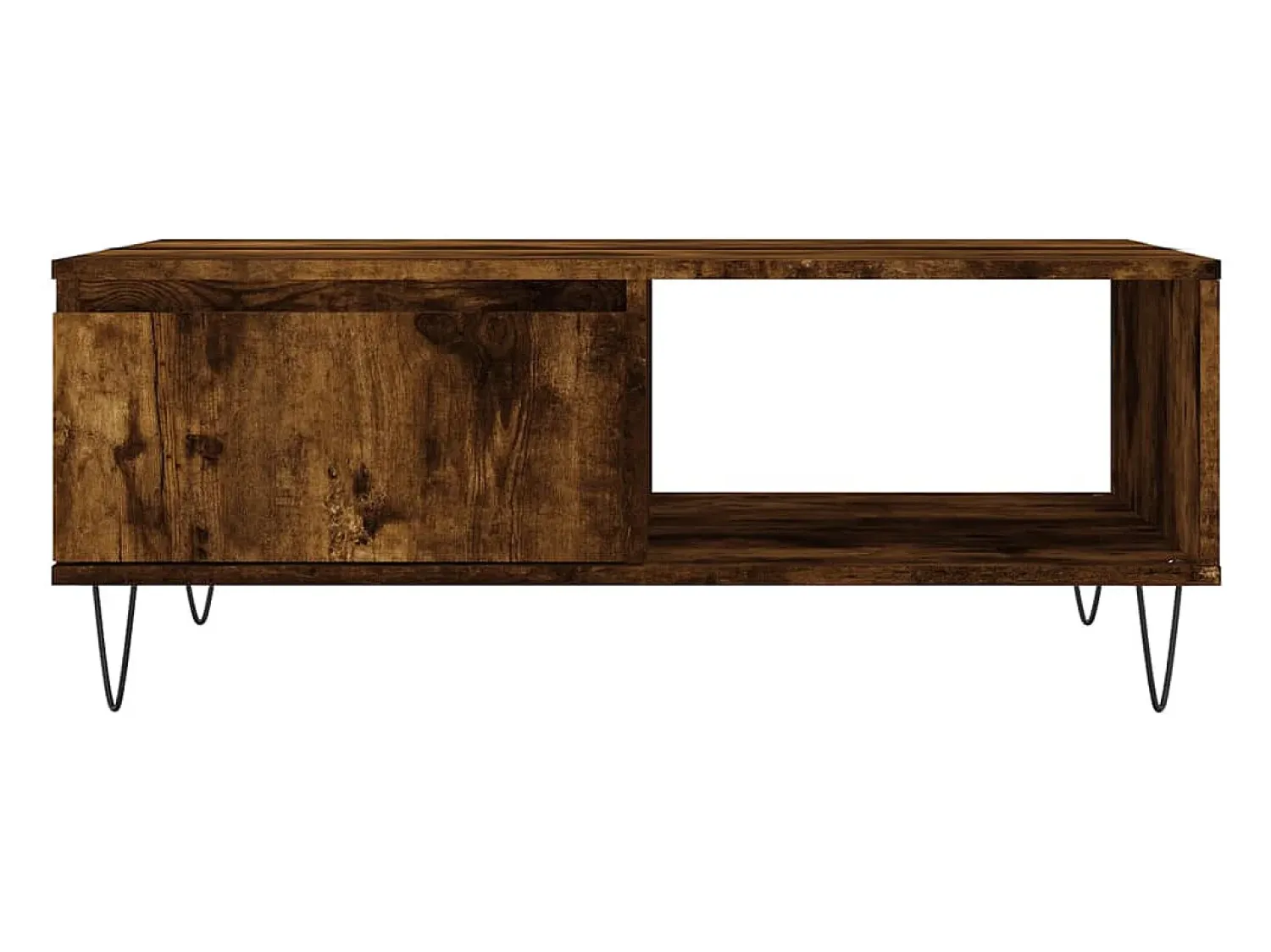 Outlet Mesa de centro | Mesa de apoio 90x60x35 cm derivados de madeira carvalho fumado Castanho
