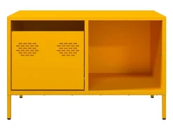Mesa De Centro| Mesa de centro | Mesa de apoio 68.5x50x43.5 cm aço laminado a frio mostarda Amarelo
