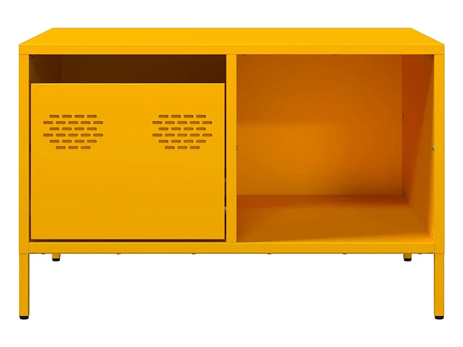 Mesa De Centro| Mesa de centro | Mesa de apoio 68.5x50x43.5 cm aço laminado a frio mostarda Amarelo