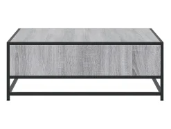 Mesa De Centro| Mesa de centro | Mesa de apoio 80x80x30 cm deriv. madeira/metal sonoma Cinzento