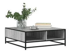 Mesa De Centro| Mesa de centro | Mesa de apoio 80x80x30 cm deriv. madeira/metal sonoma Cinzento