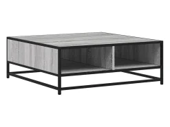 Mesa De Centro| Mesa de centro | Mesa de apoio 80x80x30 cm deriv. madeira/metal sonoma Cinzento