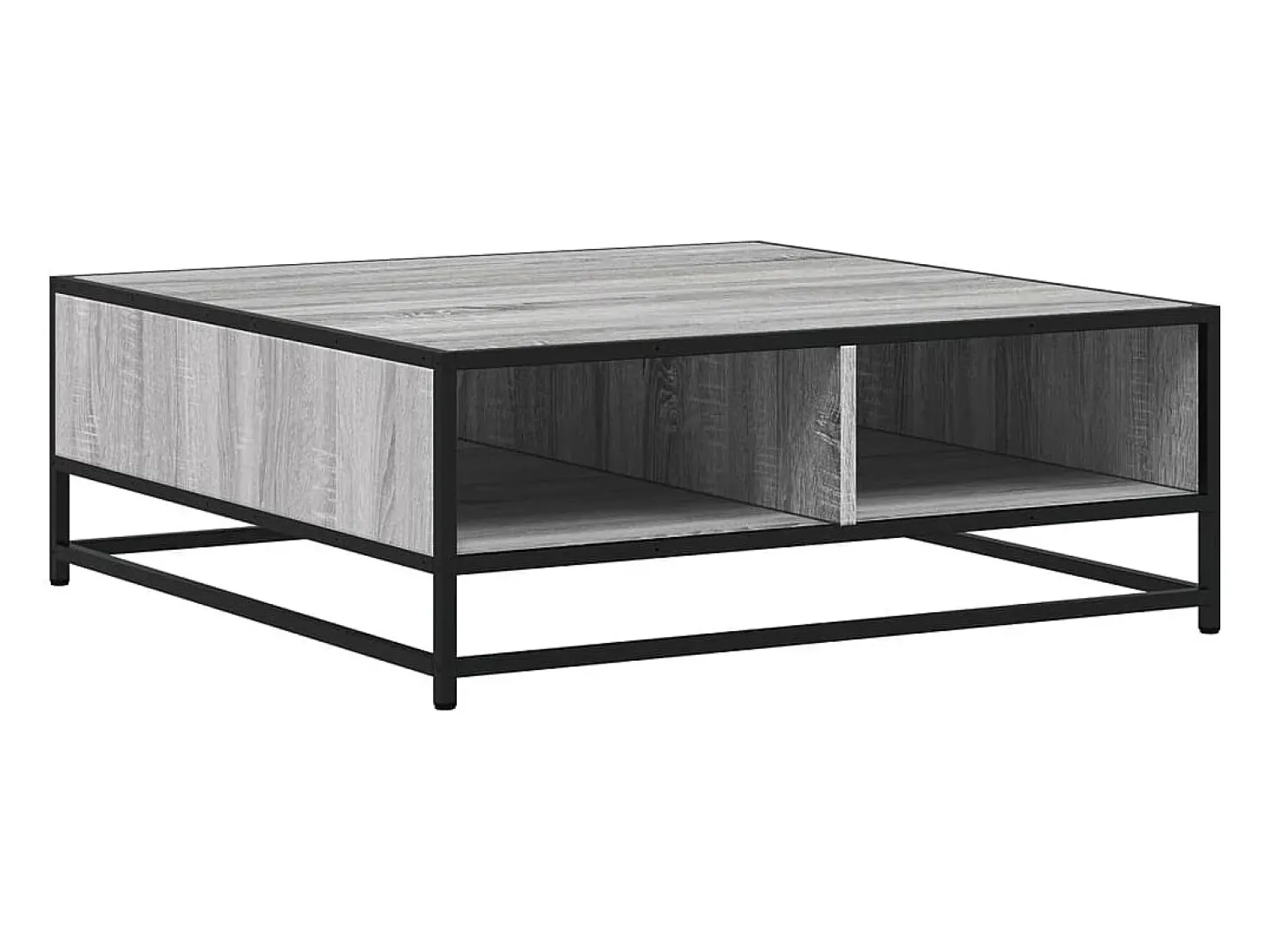 Mesa De Centro| Mesa de centro | Mesa de apoio 80x80x30 cm deriv. madeira/metal sonoma Cinzento