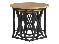 Clearance Mesa de centro | Mesa Lateral Empilhável 3 pcs carvalho artisiano Castanho