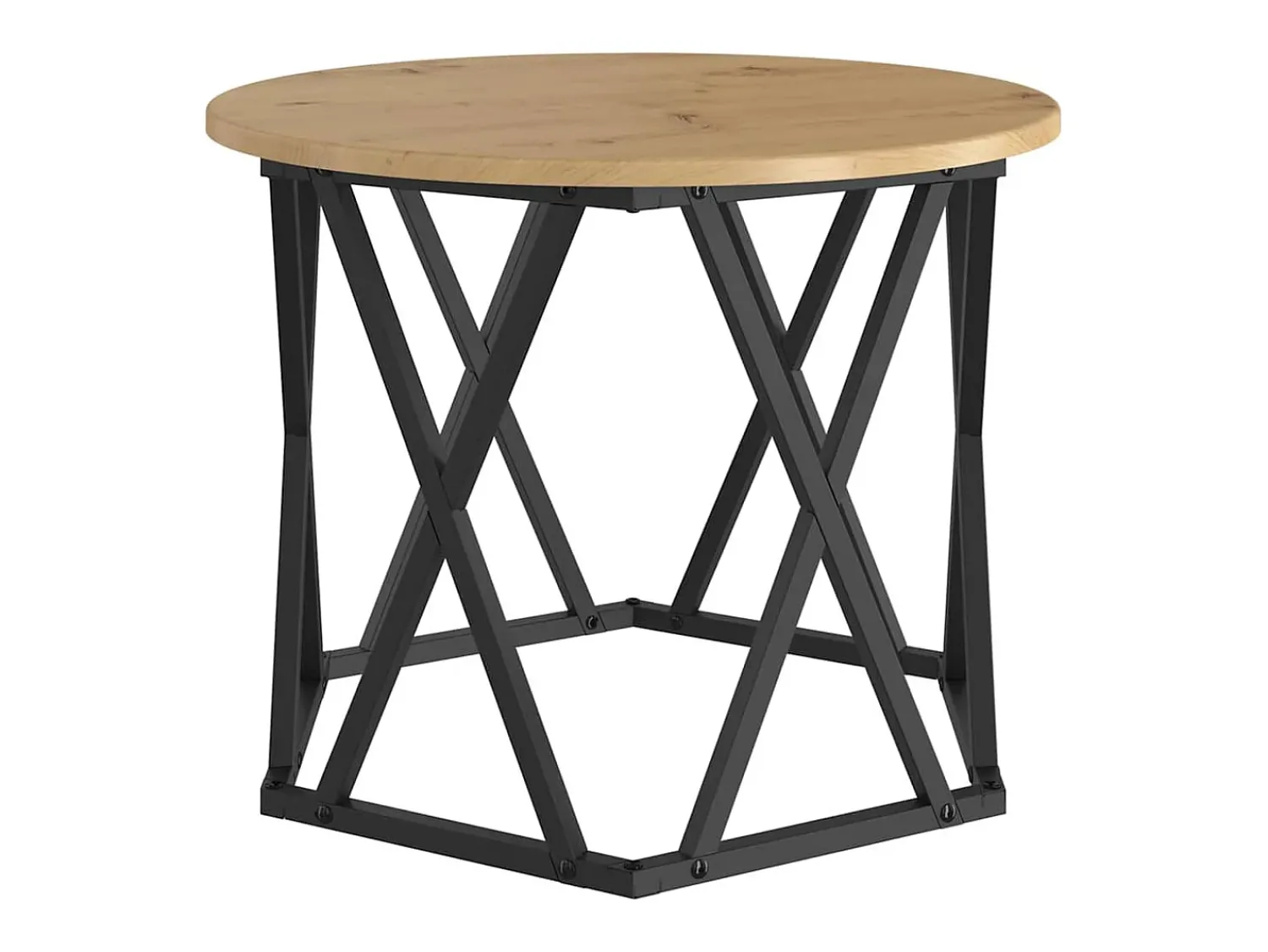 Clearance Mesa de centro | Mesa Lateral Empilhável 3 pcs carvalho artisiano Castanho