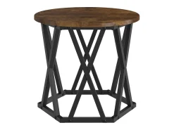 Best Mesa de centro | Mesa Lateral Empilhável 3 pcs Carvalho fumado 53x53x40 cm Castanho