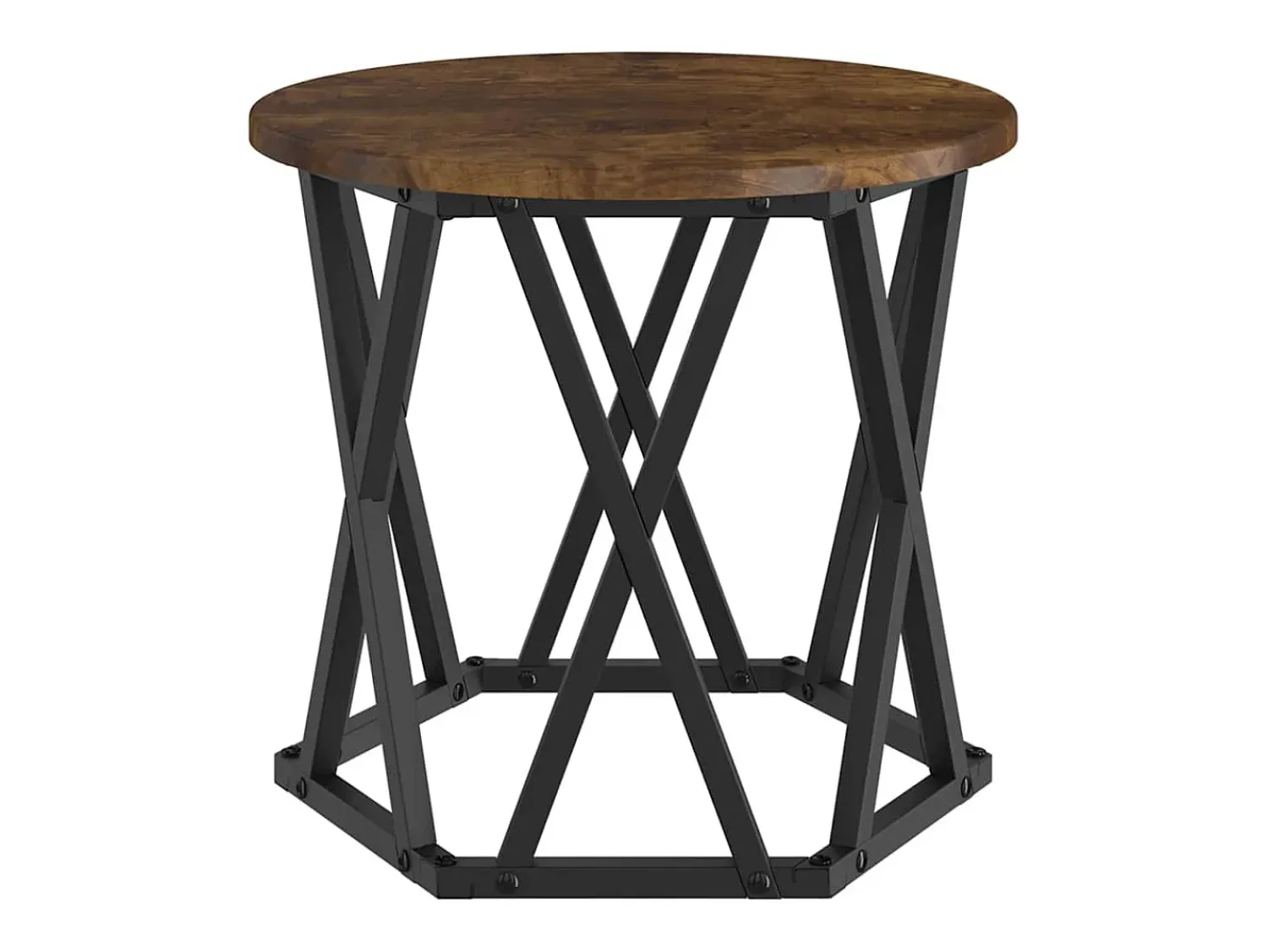 Best Mesa de centro | Mesa Lateral Empilhável 3 pcs Carvalho fumado 53x53x40 cm Castanho