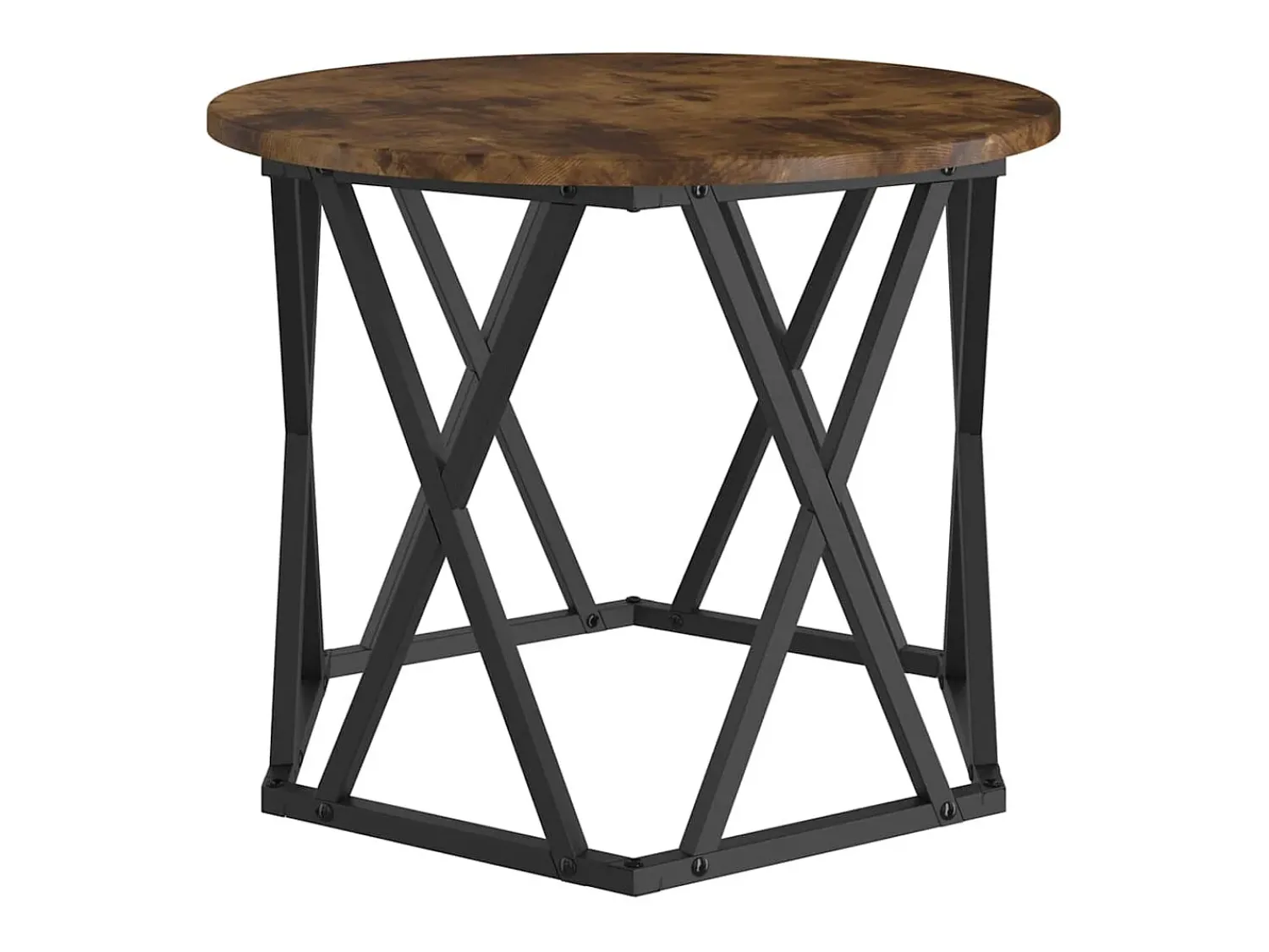 Best Mesa de centro | Mesa Lateral Empilhável 3 pcs Carvalho fumado 53x53x40 cm Castanho