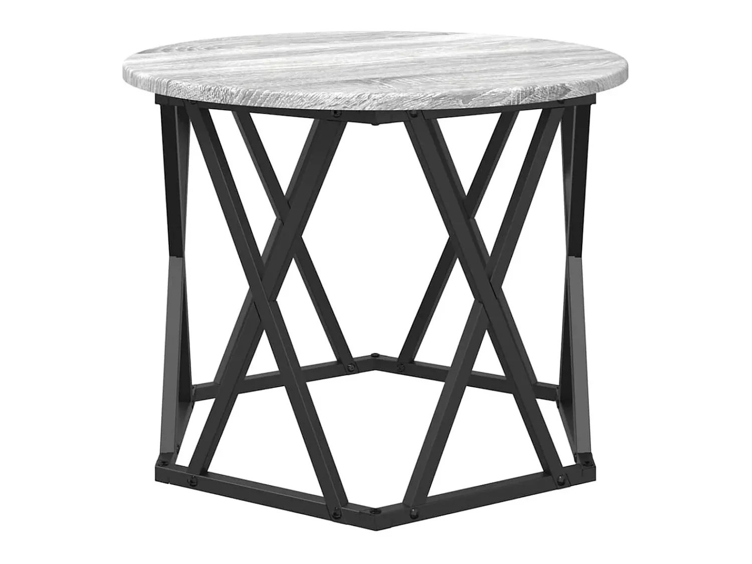 Mesa de centro | Mesa Lateral Empilhável 3 pcs Sonoma 53x53x40 cm Cinzento