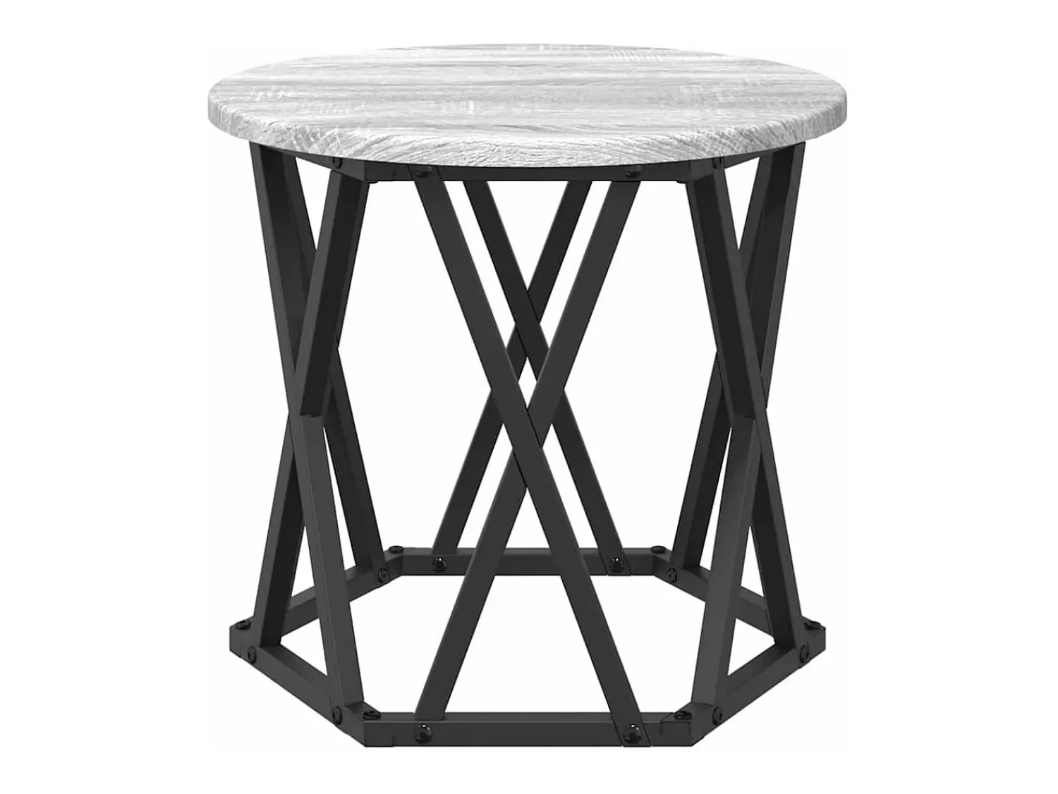 Mesa de centro | Mesa Lateral Empilhável 3 pcs Sonoma 53x53x40 cm Cinzento