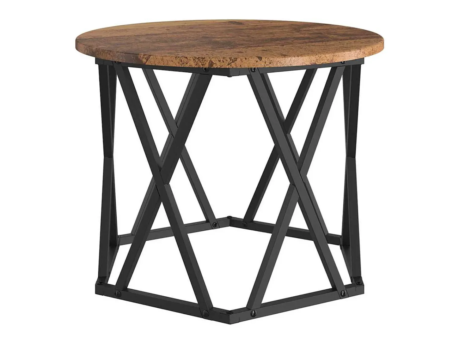 Mesa De Centro* Mesa de centro | Mesa Lateral Empilhável 3 pcs Madeira antiga 53x53x40 cm Castanho