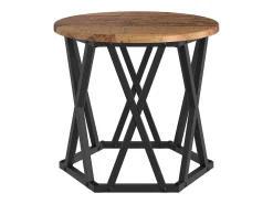 Mesa De Centro* Mesa de centro | Mesa Lateral Empilhável 3 pcs Madeira antiga 53x53x40 cm Castanho