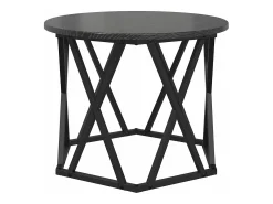 Mesa De Centro| Mesa de centro | Mesa Lateral Empilhável 3 pcs Carvalho 53x53x40 cm Preto