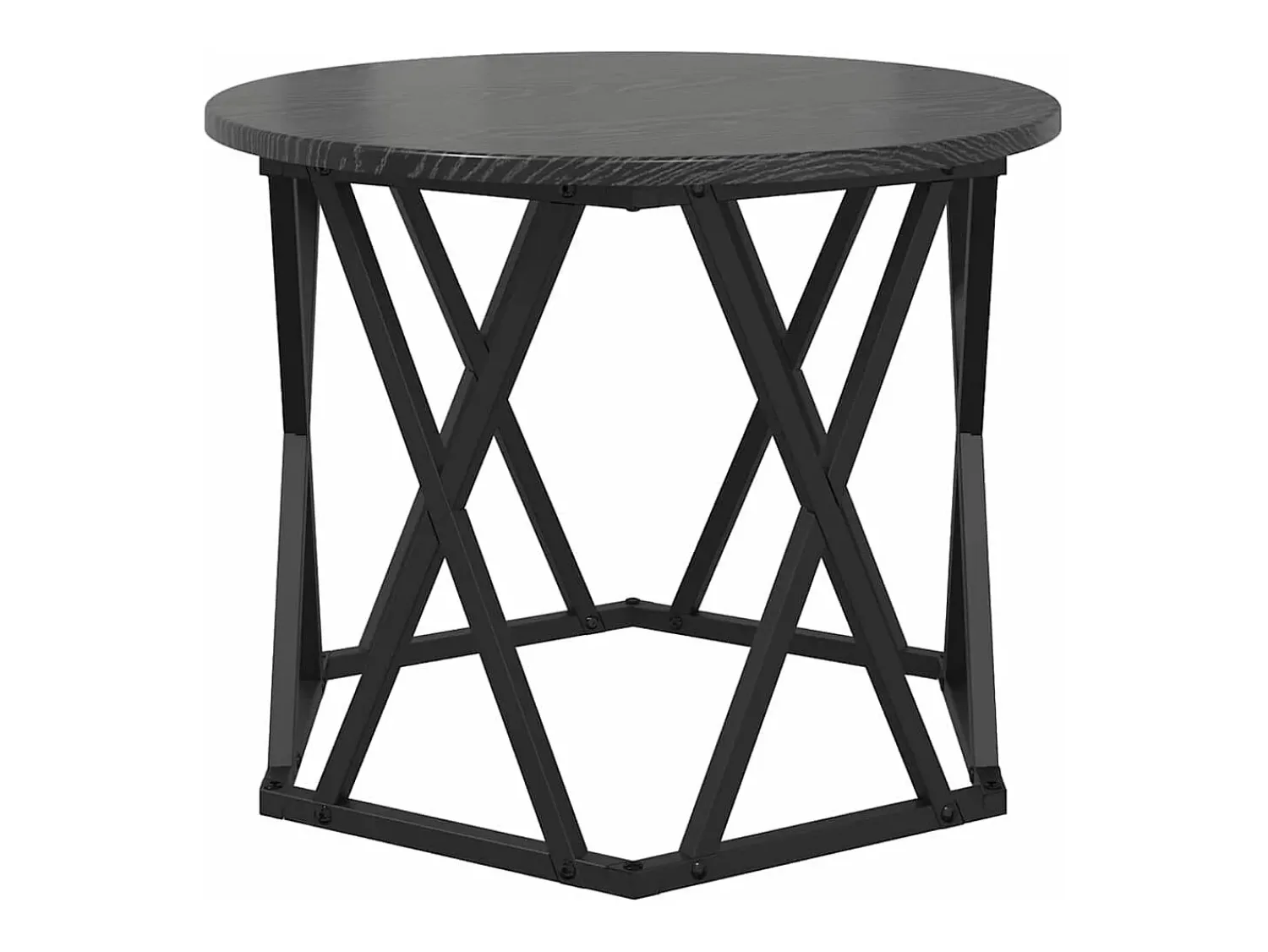 Mesa De Centro| Mesa de centro | Mesa Lateral Empilhável 3 pcs Carvalho 53x53x40 cm Preto