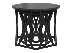 Mesa De Centro| Mesa de centro | Mesa Lateral Empilhável 3 pcs Carvalho 53x53x40 cm Preto