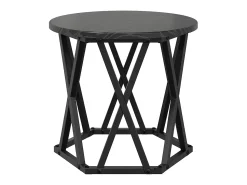 Mesa De Centro| Mesa de centro | Mesa Lateral Empilhável 3 pcs Carvalho 53x53x40 cm Preto