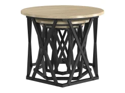 Hot Mesa de centro | Mesa Lateral Empilhável 3 pcs Carvalho sonoma 53x53x40 cm Castanho