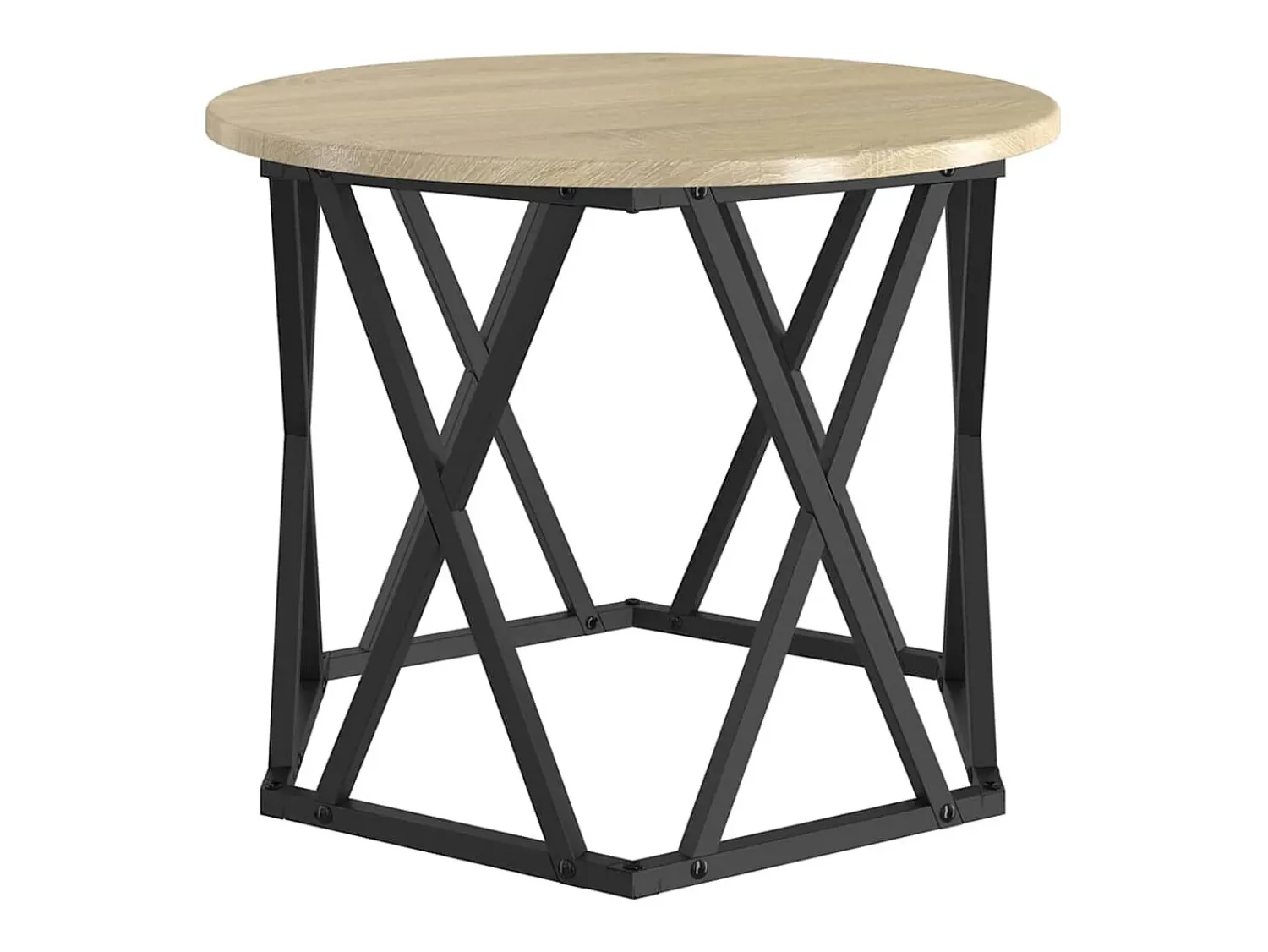 Hot Mesa de centro | Mesa Lateral Empilhável 3 pcs Carvalho sonoma 53x53x40 cm Castanho