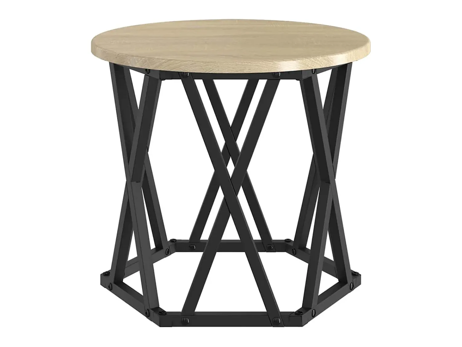 Hot Mesa de centro | Mesa Lateral Empilhável 3 pcs Carvalho sonoma 53x53x40 cm Castanho